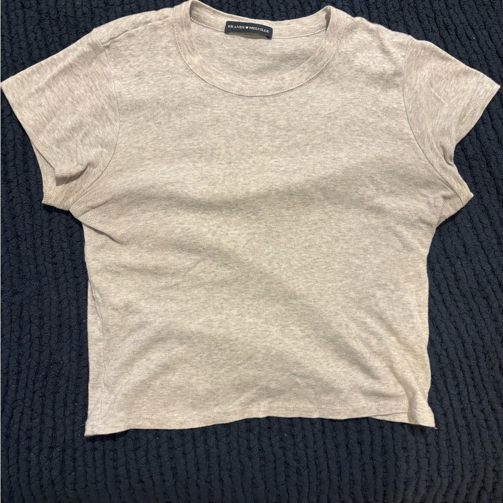 Brandy Melville Light Gray Baby Tee